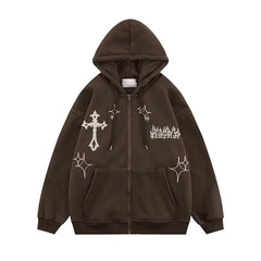 Levant Cross Embroidery Hoodie