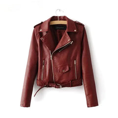 Levant Autumn New Short Faux Soft Leather Jacket Women Fashion