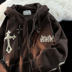 Levant Cross Embroidery Hoodie