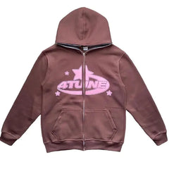 Levant 4Tune Zip Star Print Retro Zip Hoodie