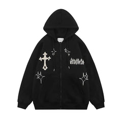 Levant Cross Embroidery Hoodie