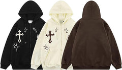 Levant Cross Embroidery Hoodie