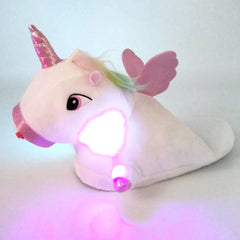 Levant Unicorn Plush Slippers with LED Light: Winter Indoor Warm Shoes