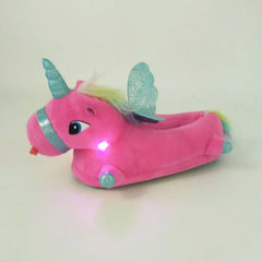 Levant Unicorn Plush Slippers with LED Light: Winter Indoor Warm Shoes