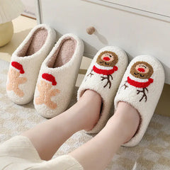 Levant Christmas Home Slippers Cute Cartoon Santa Claus Cotton Slippers