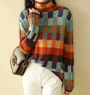 Levant Checkerboard Wool Sweater