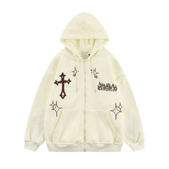 Levant Cross Embroidery Hoodie