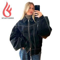 Levant Casual Oversized Leather Jacket Women Fashion