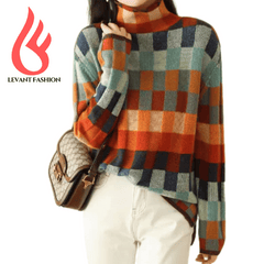 Levant Checkerboard Wool Sweater