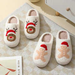 Levant Christmas Home Slippers Cute Cartoon Santa Claus Cotton Slippers