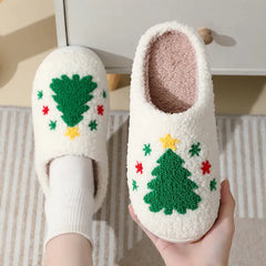 Levant Christmas Home Slippers Cute Cartoon Santa Claus Cotton Slippers