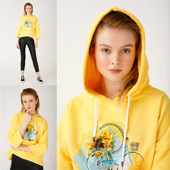 Levant Biggdesign Nature Women Hoodie Sweatshirt Yellow