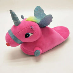 Levant Unicorn Plush Slippers with LED Light: Winter Indoor Warm Shoes