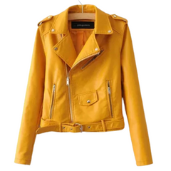 Levant Autumn New Short Faux Soft Leather Jacket Women Fashion