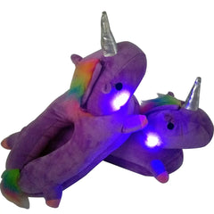 Levant Unicorn Plush Slippers with LED Light: Winter Indoor Warm Shoes