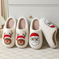 Levant Christmas Home Slippers Cute Cartoon Santa Claus Cotton Slippers