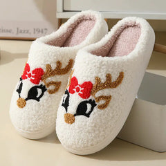 Levant Christmas Home Slippers Cute Cartoon Santa Claus Cotton Slippers