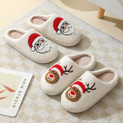 Levant Christmas Home Slippers Cute Cartoon Santa Claus Cotton Slippers