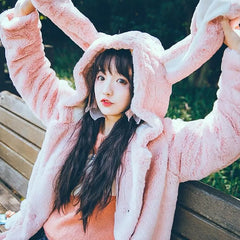 Levant Kawaii Ears Furry Hoodie