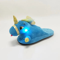 Levant Unicorn Plush Slippers with LED Light: Winter Indoor Warm Shoes