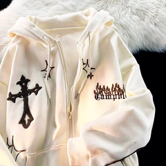 Levant Cross Embroidery Hoodie