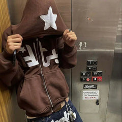 Levant 4Tune Zip Star Print Retro Zip Hoodie