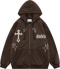 Levant Cross Embroidery Hoodie