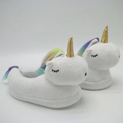 Levant Unicorn Plush Slippers with LED Light: Winter Indoor Warm Shoes