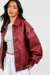 Levant Casual Oversized Leather Jacket Women Fashion