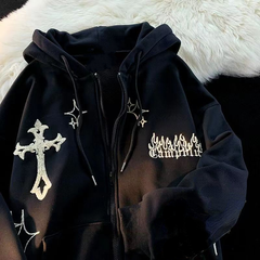 Levant Cross Embroidery Hoodie